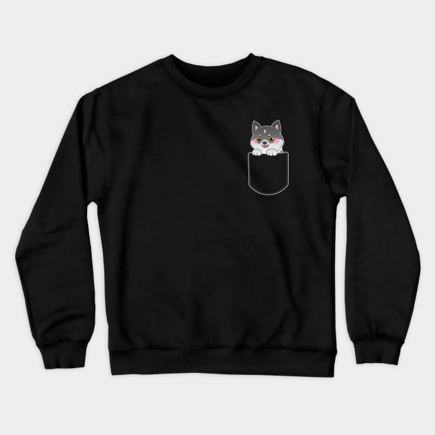 Puppy Torgal in a Pocket | FFXVI Final Fantasy 16 | Dark Colors Crewneck Sweatshirt by AFKApparelGG